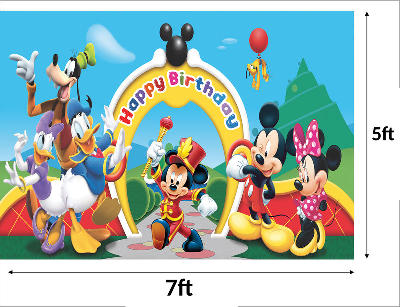 Mickey Mouse Theme Birthday Party Backdrop