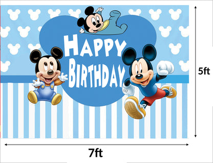 Mickey Mouse Theme Birthday Party Backdrop