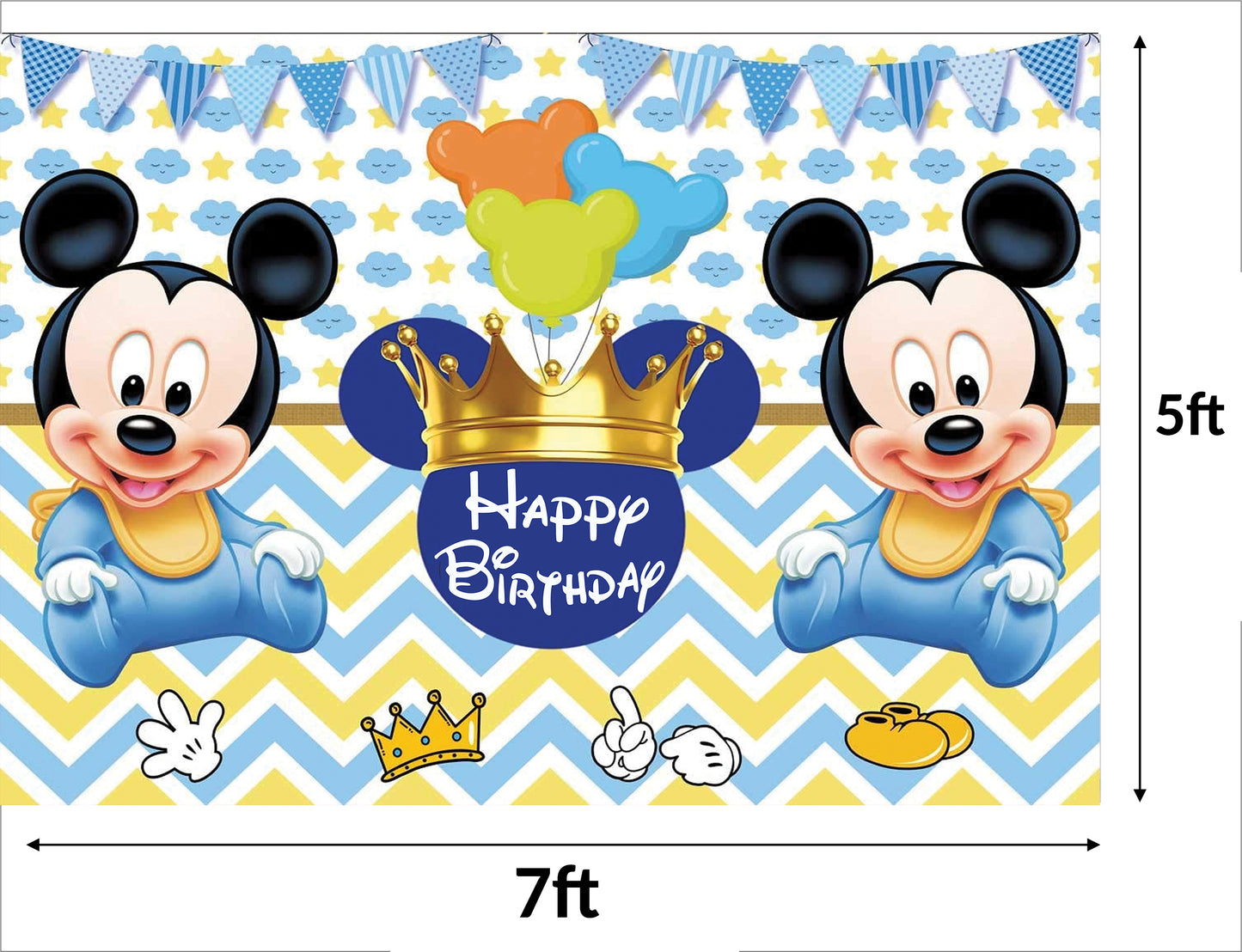 Mickey Mouse Theme Birthday Party Backdrop