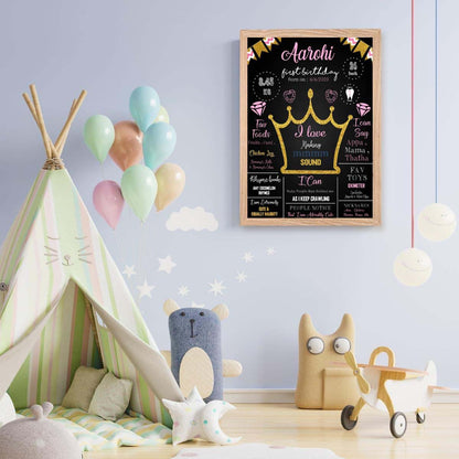 Princess Customized Chalkboard/Milestone Board for Kids Birthday Party
