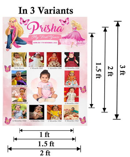 Barbie Customized Chalkboard/Milestone Board for Kids Birthday Party