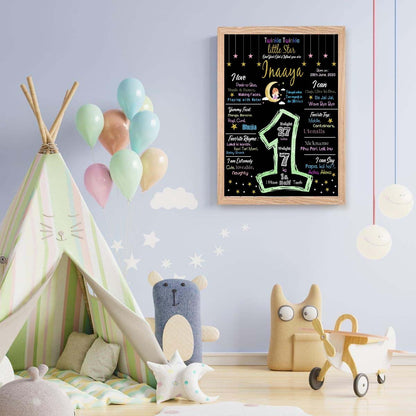 Twinkle Twinkle Little Star Theme Customized Chalkboard/Milestone Board for Kids Birthday Party