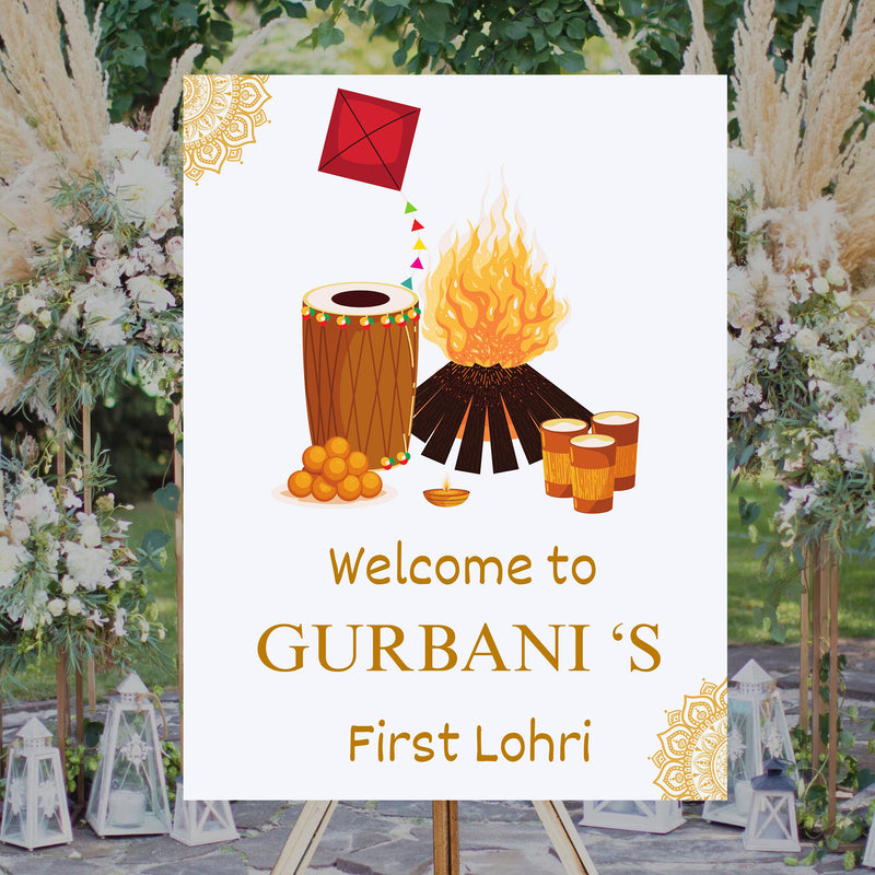 Lohri Party Welcome Board for Kids