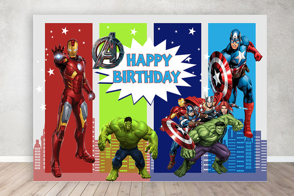 Avenger Theme Birthday Party Backdrop