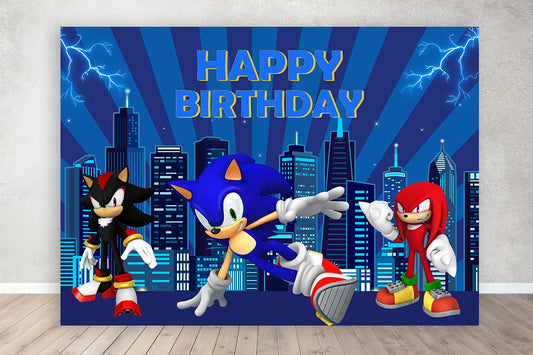 Sonic Theme Birthday Party Backdrop