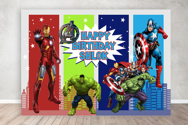 Avenger Theme Birthday Party Backdrop