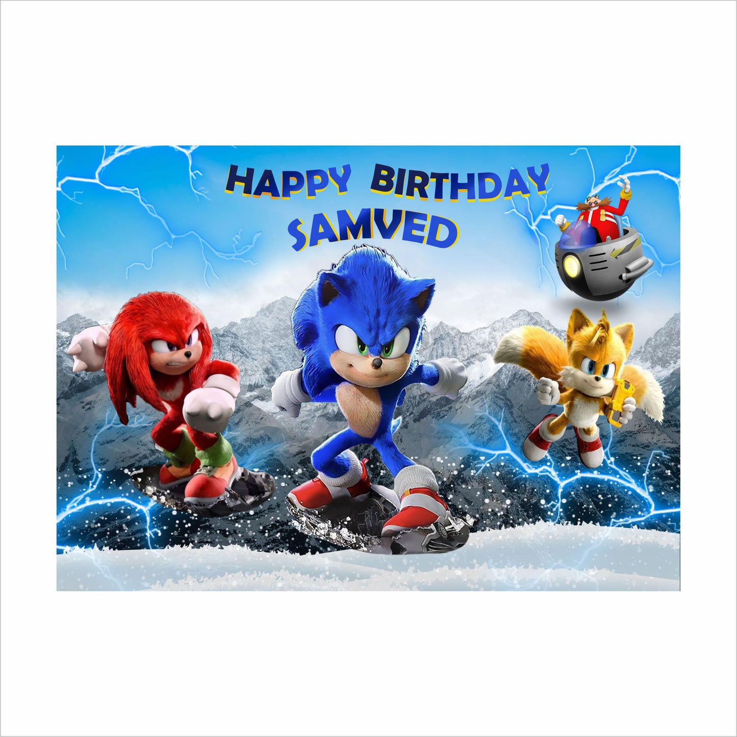 Sonic Theme Birthday Party Backdrop
