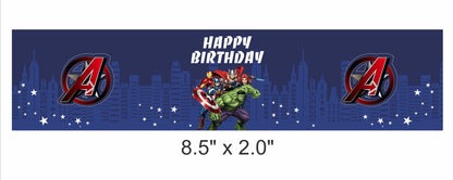 Avenger Theme Water Bottle Labels