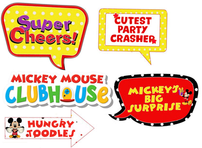 Mickey Mouse Theme Birthday Party Photo Booth Props Kit