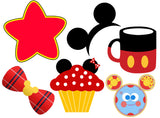 Mickey Mouse Theme Birthday Party Photo Booth Props Kit