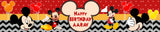 Mickey Mouse Theme Birthday Long Banner for Decoration