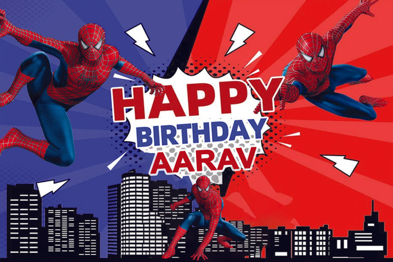 Spiderman Theme Birthday Party Backdrop