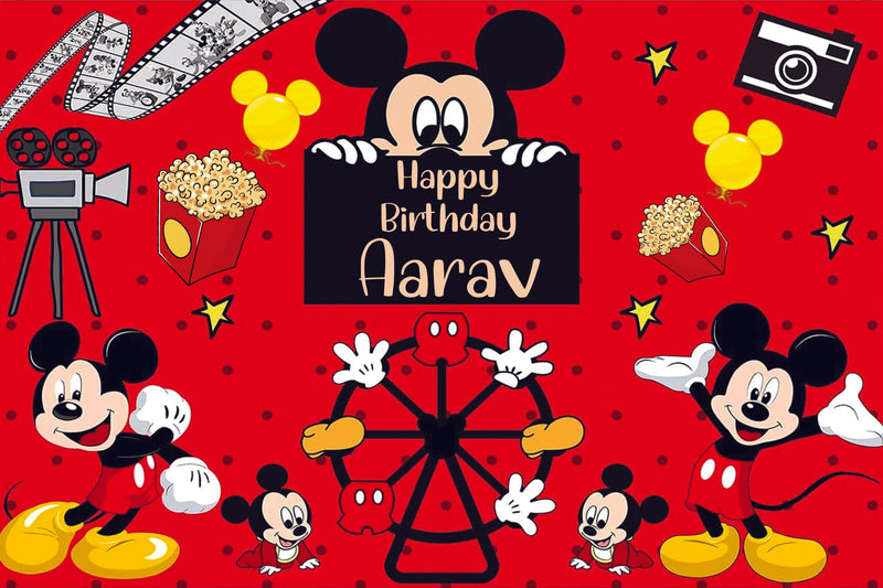 Mickey Mouse Theme Birthday Party Backdrop