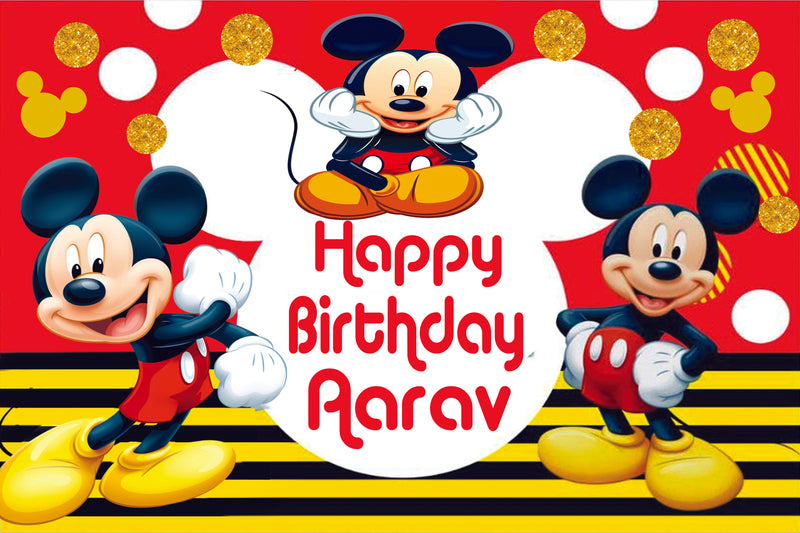 Mickey Mouse Theme Birthday Party Backdrop