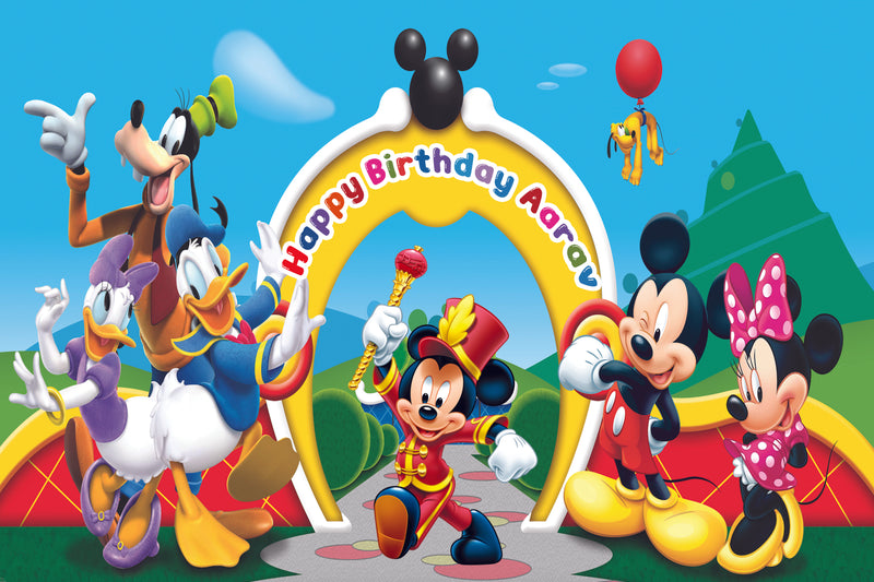 Mickey Mouse Theme Birthday Party Backdrop