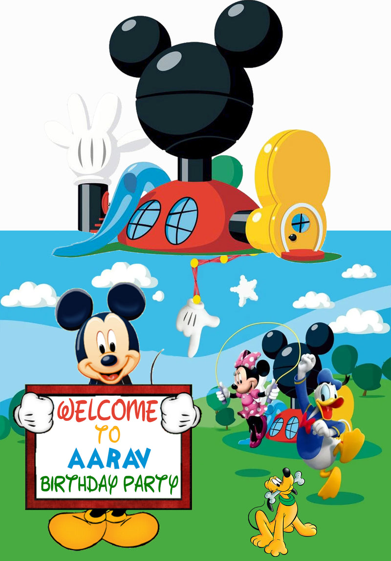 Mickey Mouse Theme Birthday Party Welcome Board