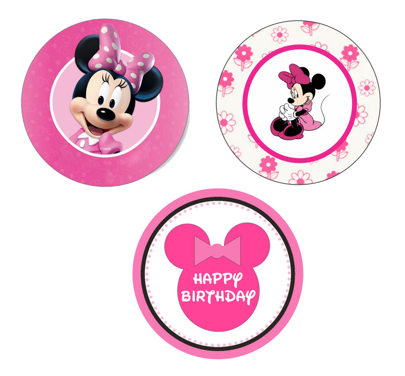 Minnie Theme Birthday Party Cupcake Toppers for Decoration