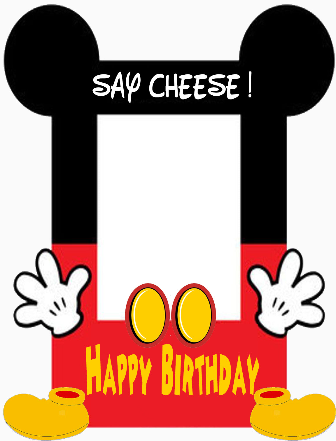 Mickey Mouse Theme Birthday Party Selfie Photo Booth Frame