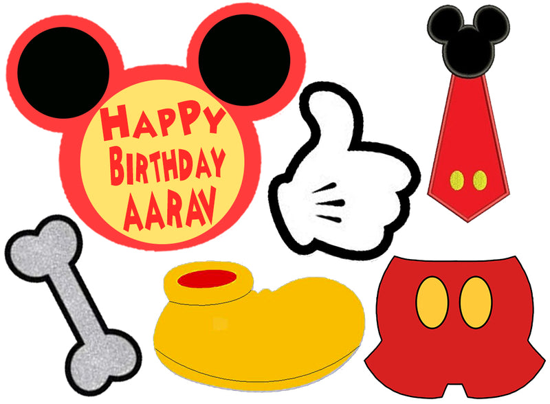Mickey Mouse Theme Birthday Party Photo Booth Props Kit
