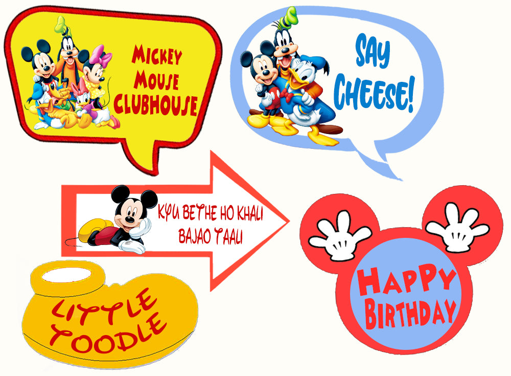 Mickey Mouse Theme Birthday Party Photo Booth Props Kit