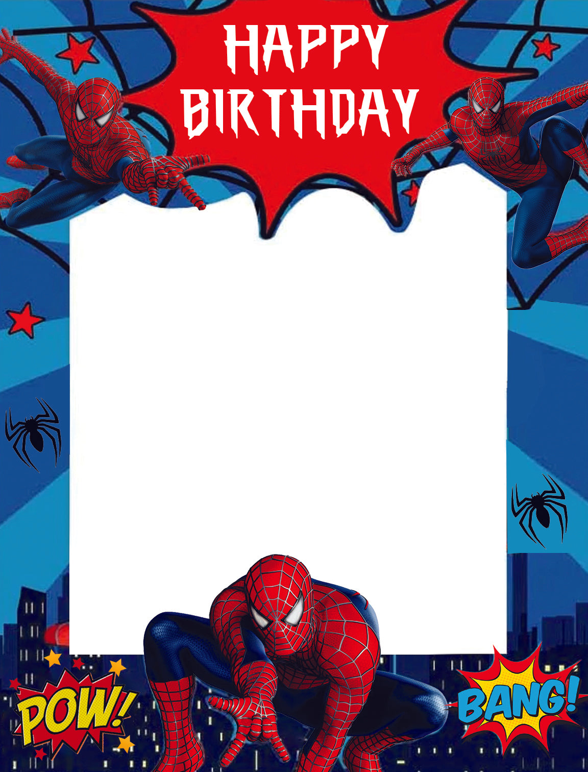 Spiderman Theme Birthday Party Selfie Photo Booth Frame
