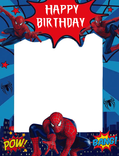 Spiderman Theme Birthday Party Selfie Photo Booth Frame