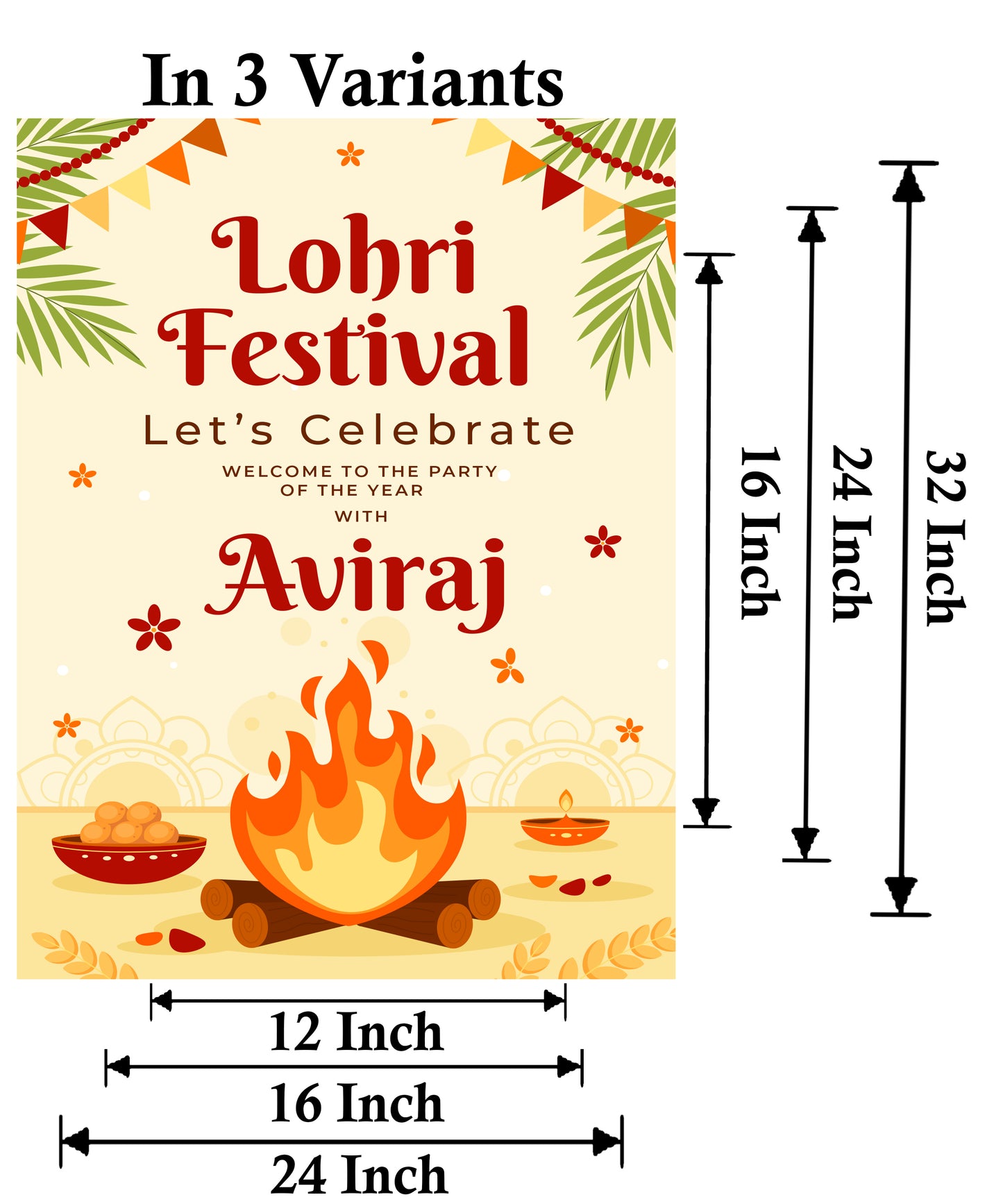 Lohri Party Welcome Board for Kids