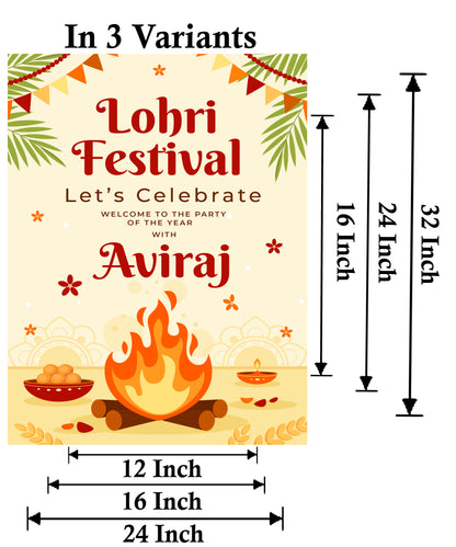 Lohri Party Welcome Board for Kids