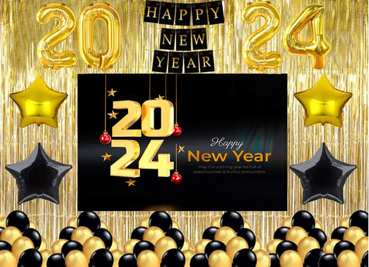 New Year Party Decorations Complete Set with Backdrop