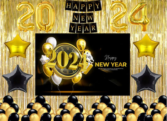 New Year Party Decorations Complete Set with Backdrop