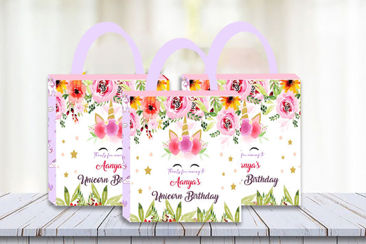 Unicorn Theme Birthday Party Gift Bags For Return Gifts