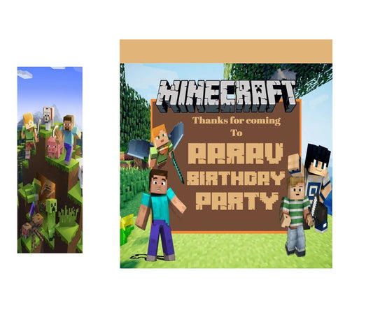 Minecraft Theme Birthday Party Gift Bags For Return Gifts