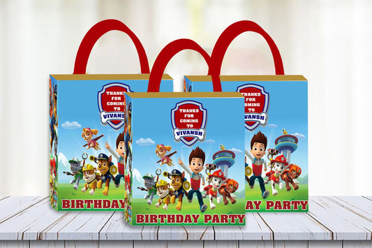 Paw Patrol Theme Birthday Party Gift Bags For Return Gifts