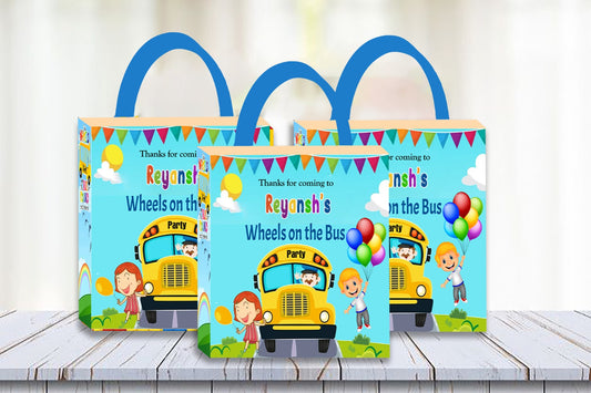 Wheel On The Bus Theme Birthday Party Gift Bags For Return Gifts
