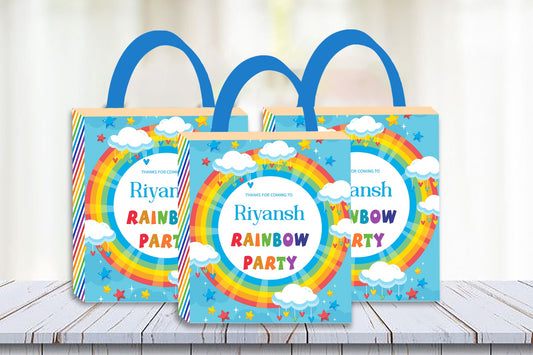 Rainbow Theme Birthday Party Gift Bags For Return Gifts