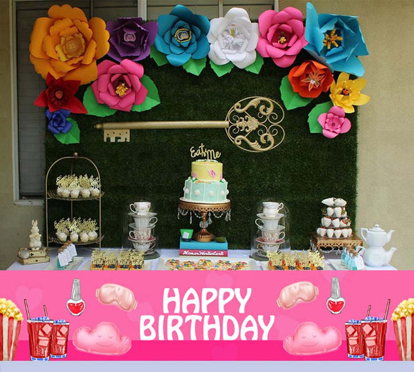 Pyjama Party Theme Birthday Long Banner for Decoration