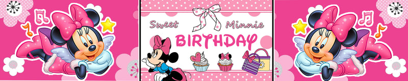 Minnie Theme Birthday Long Banner for Decoration