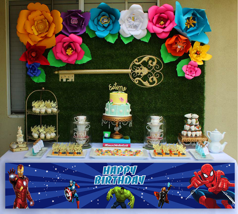 Avenger Theme Birthday Long Banner for Decoration