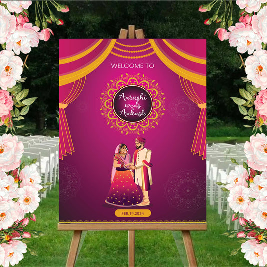 Wedding Ceremony Theme Party Welcome Board