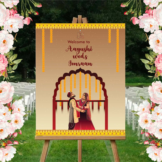 Wedding Ceremony Theme Party Welcome Board