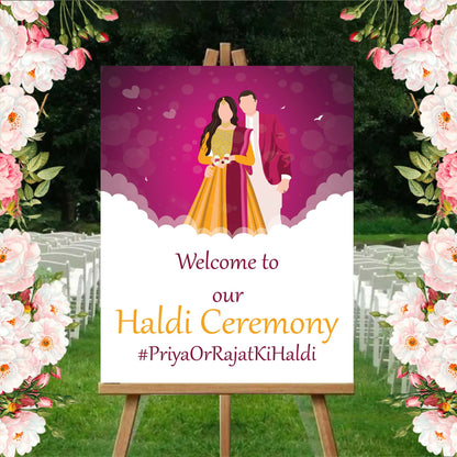 Wedding Ceremony Theme Party Welcome Board