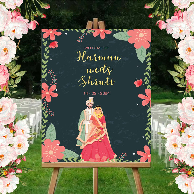 Wedding Ceremony Theme Party Welcome Board