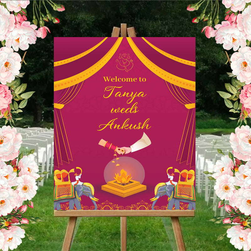 Wedding Ceremony Theme Party Welcome Board