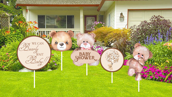 We Can Bearly Wait Baby Shower Party Cutouts 