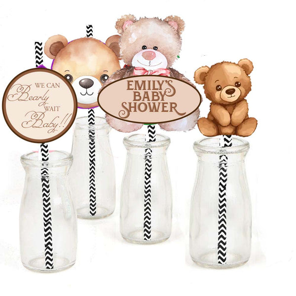 We Can Bearly Wait Party Paper Decorative Straws