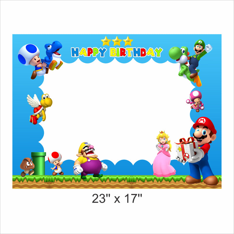 Super Mario Theme Birthday Party Selfie Photo Booth Frame