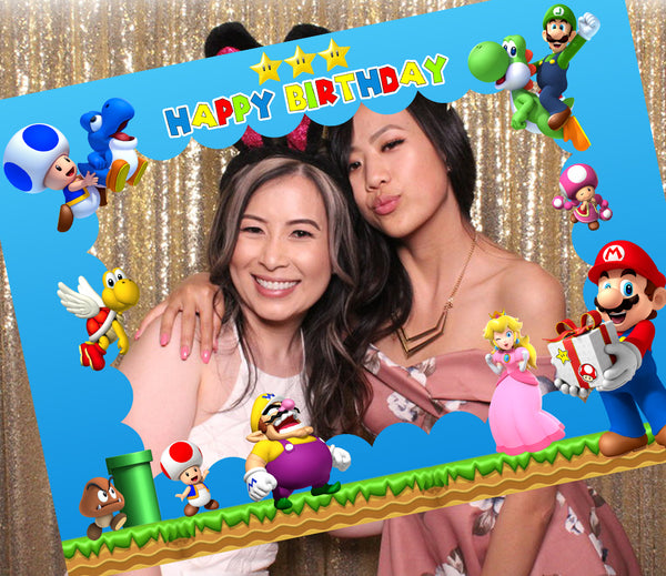 Super Mario Theme Birthday Party Selfie Photo Booth Frame