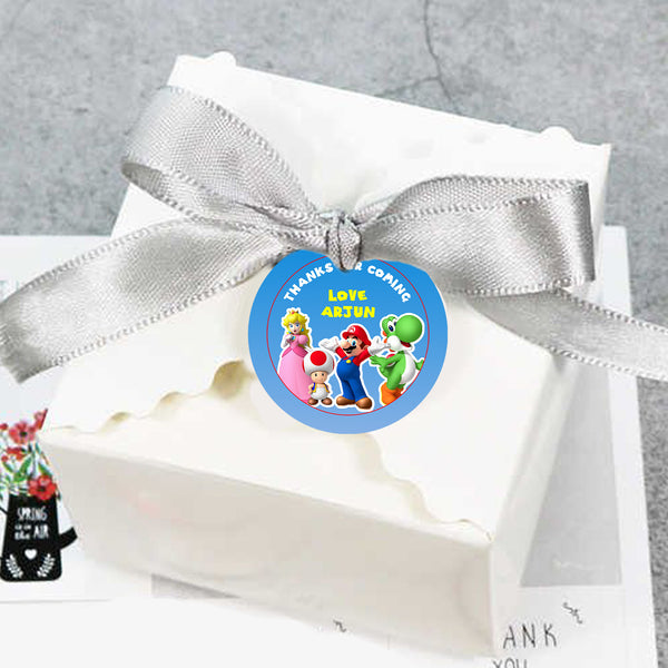 Super Mario Theme Birthday Party Thank You Gift Tags