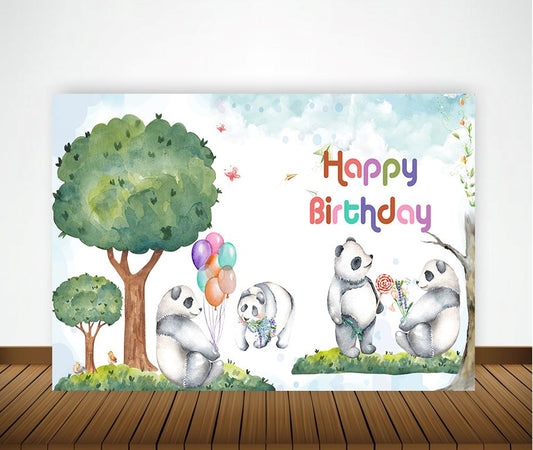 Panda Theme Birthday Party Backdrop
