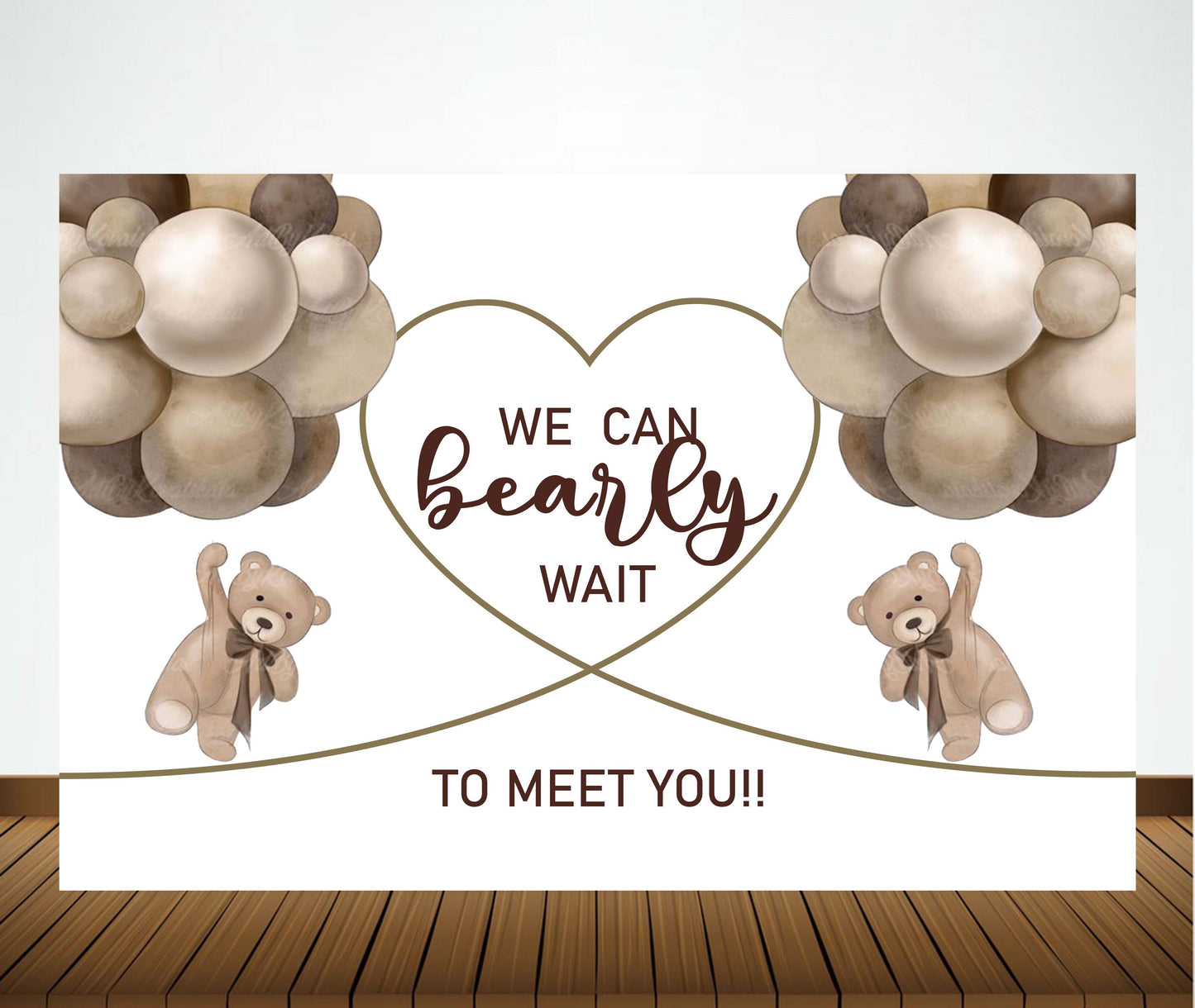 We Can Bearly Wait Theme Baby Shower Party Decoration Backdrop